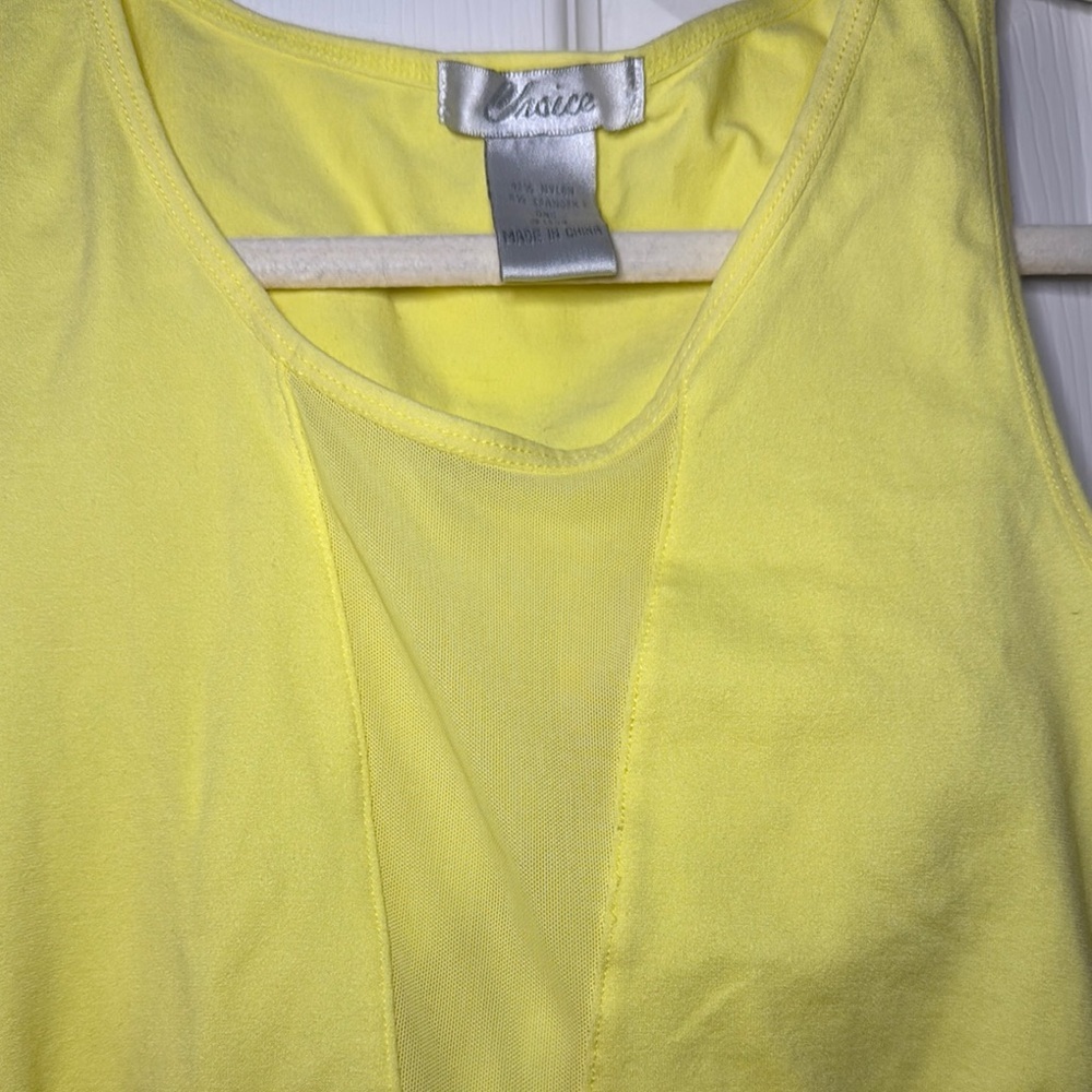 Yellow Sleeveless Tank Ribbed OS - Picture 2 of 2